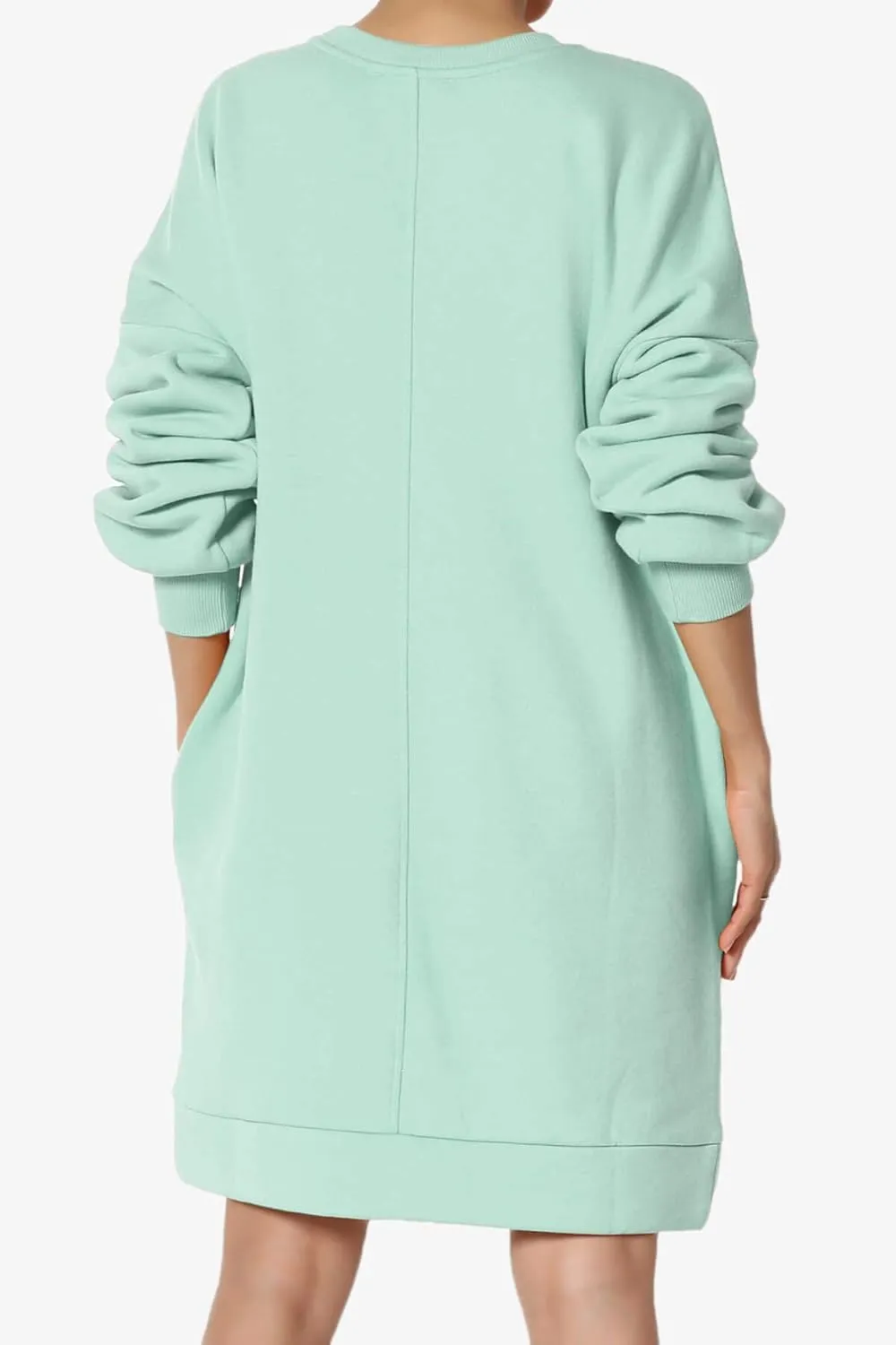 TheMogan Women's S~3X Casual Oversized Fleece Sweatshirts Loose Pullover Tunic Mini Dress