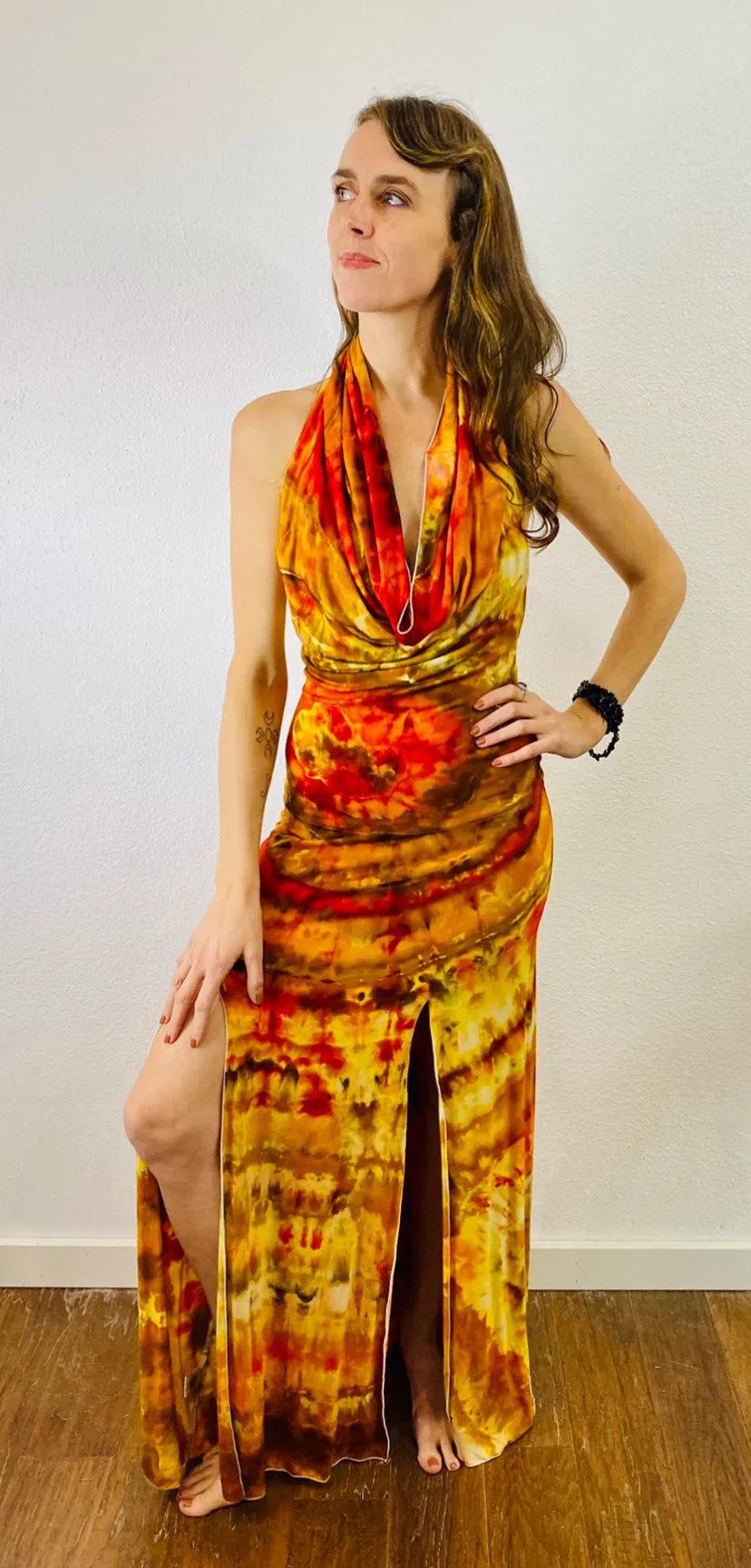 Tie Dye Lumiya Cowl Neck Dress