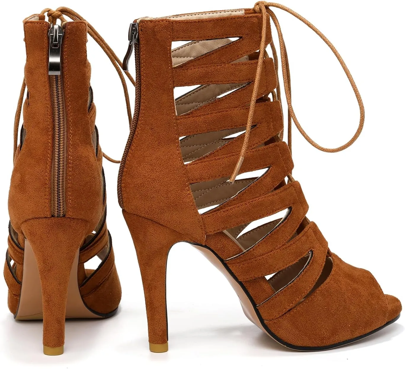 TINRYMX Womens Ballroom Dance Shoes Ankle Boots Lace up Booties Mordern Jazz Latin Salsa Heels, Model DS-K500