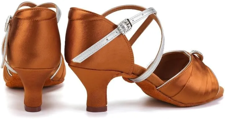 TINRYMX Women's Latin Dance Shoes Ballroom Salsa Cha-cha Professional Practice Wedding Dance Shoes,Model-EM3037