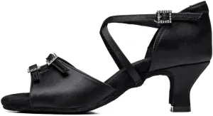 TINRYMX Women's Latin Dance Shoes Ballroom Salsa Cross Strap Professional Practice Dancing Shoes,Model-EM3041