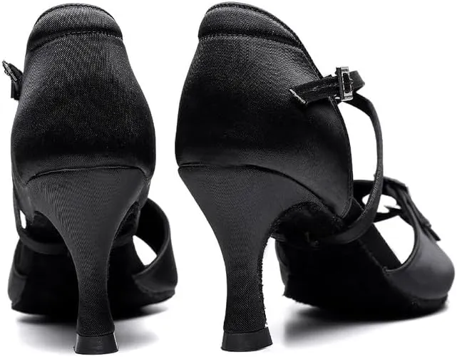 TINRYMX Women's Latin Dance Shoes Ballroom Salsa Cross Strap Professional Practice Dancing Shoes,Model-EM3041