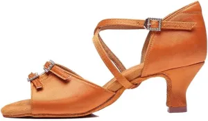 TINRYMX Women's Latin Dance Shoes Ballroom Salsa Cross Strap Professional Practice Dancing Shoes,Model-EM3041