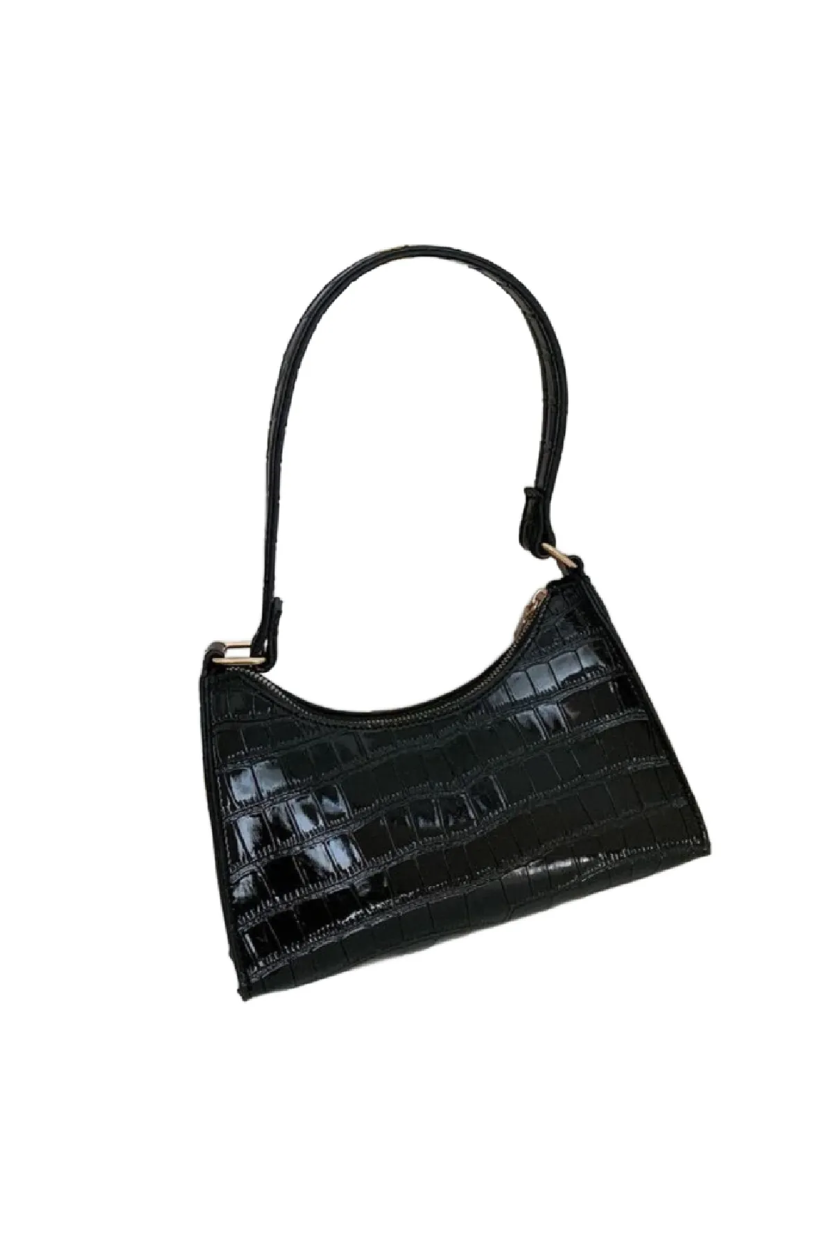 Tory Croc Shoulder Bag (Black)