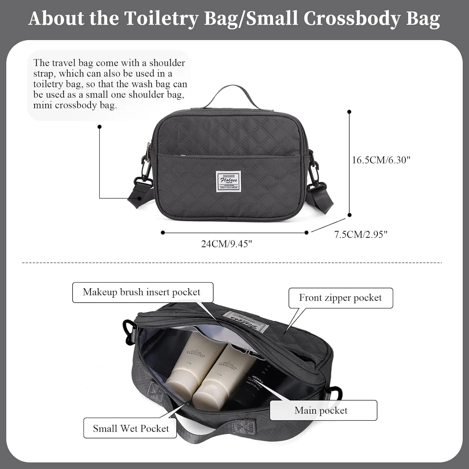 Travel Bag for Women, Overnight Duffel Weekender Bag with Toiletry Bag,Gym Bag with Wet Pocket,Personal Item Carry On Bag