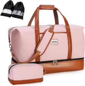 Travel Duffle Bag, Weekender Bags for Women Carry On Travel Bag Overnight Bag with Shoe Compartment Toiletry Bag
