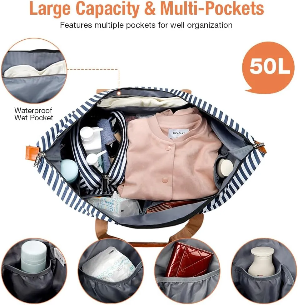 Travel Duffle Bag, Weekender Bags for Women Carry On Travel Bag Overnight Bag with Shoe Compartment Toiletry Bag