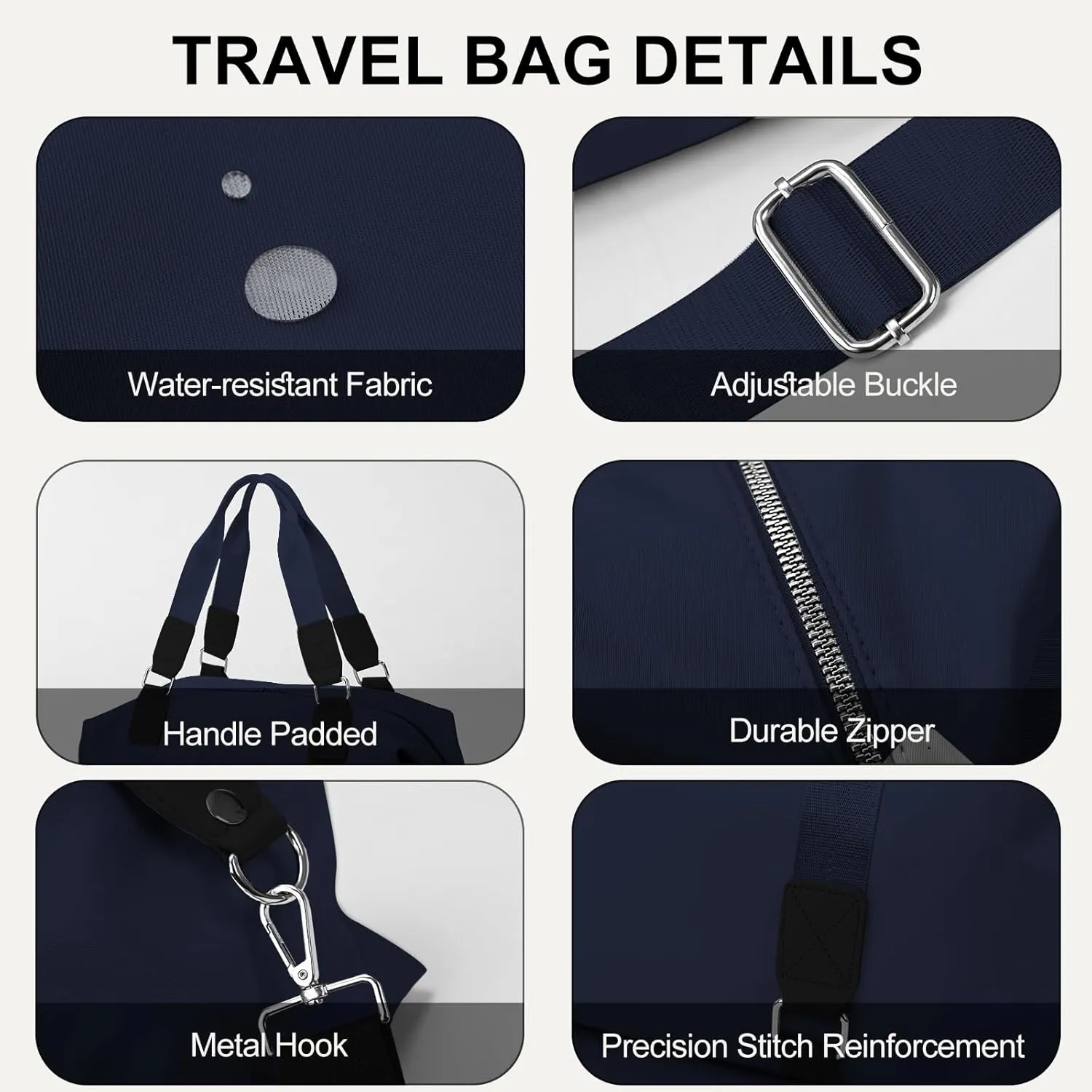 Travel Duffle Bag,Gym Bag for Women Weekender Carry on Overnight Bag Personal Item Bag Yoga Tote Bag with Wet Pocket Toiletry Makeup Bag for Sport Dance Trips Hospital Blue