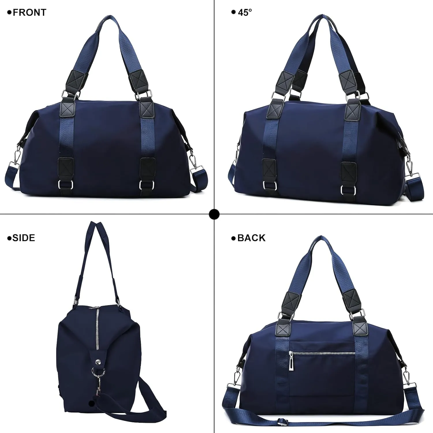 Travel Duffle Bag,Gym Bag for Women Weekender Carry on Overnight Bag Personal Item Bag Yoga Tote Bag with Wet Pocket Toiletry Makeup Bag for Sport Dance Trips Hospital Blue