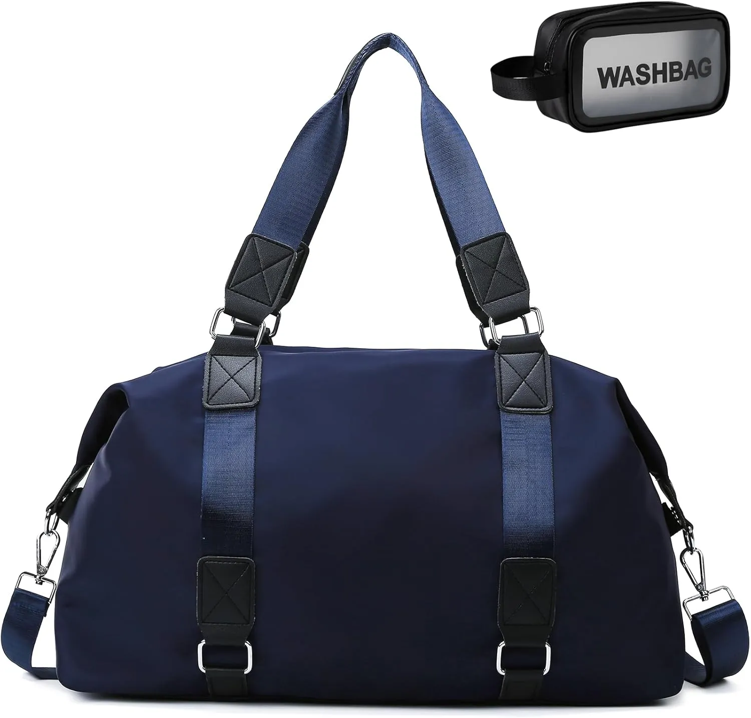 Travel Duffle Bag,Gym Bag for Women Weekender Carry on Overnight Bag Personal Item Bag Yoga Tote Bag with Wet Pocket Toiletry Makeup Bag for Sport Dance Trips Hospital Blue