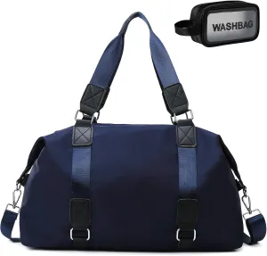 Travel Duffle Bag,Gym Bag for Women Weekender Carry on Overnight Bag Personal Item Bag Yoga Tote Bag with Wet Pocket Toiletry Makeup Bag for Sport Dance Trips Hospital Blue