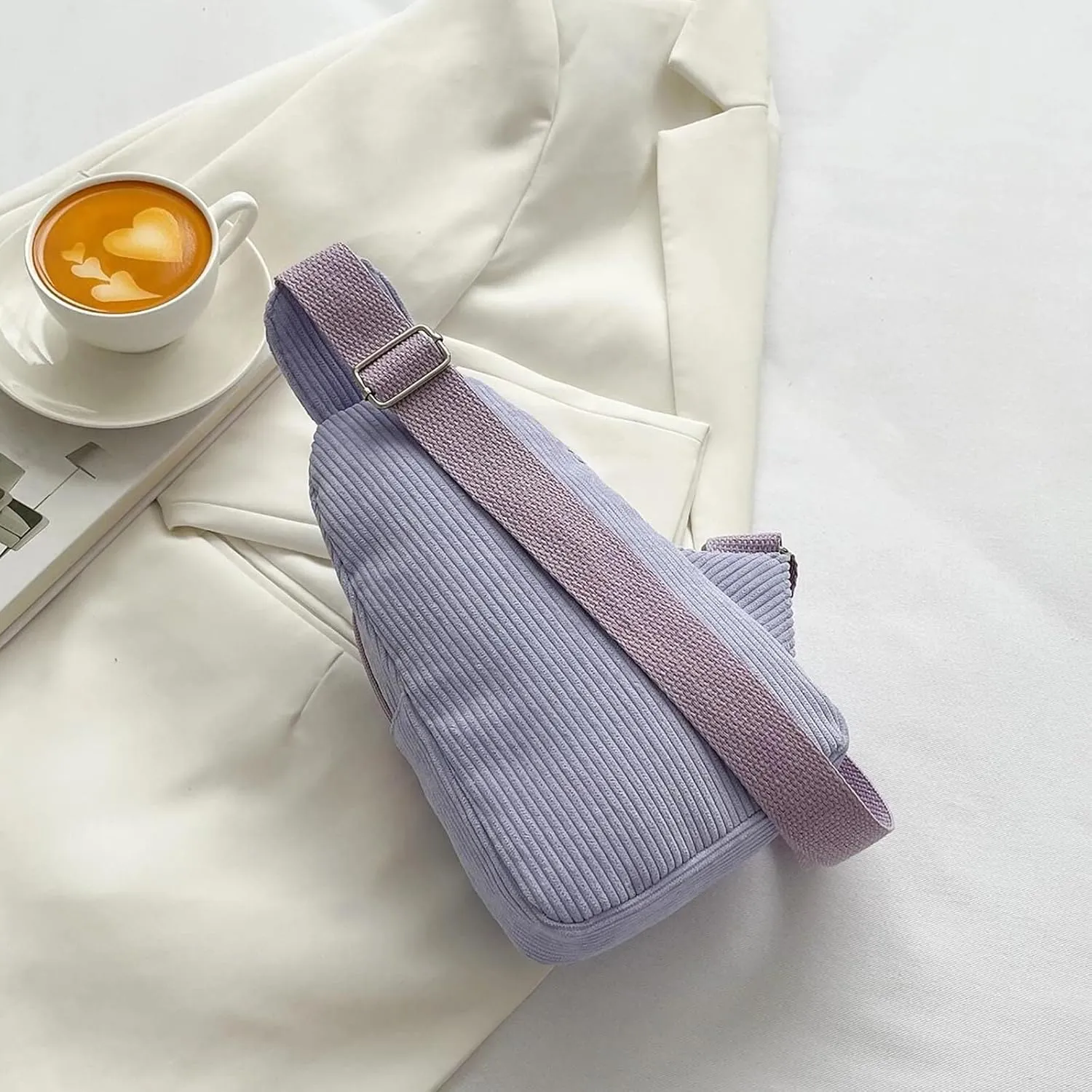 Trendy Sling Bag Bakpack Mini Corduroy Sling Bag Women Shoulder Bag Chest Bag Purse Bag Package