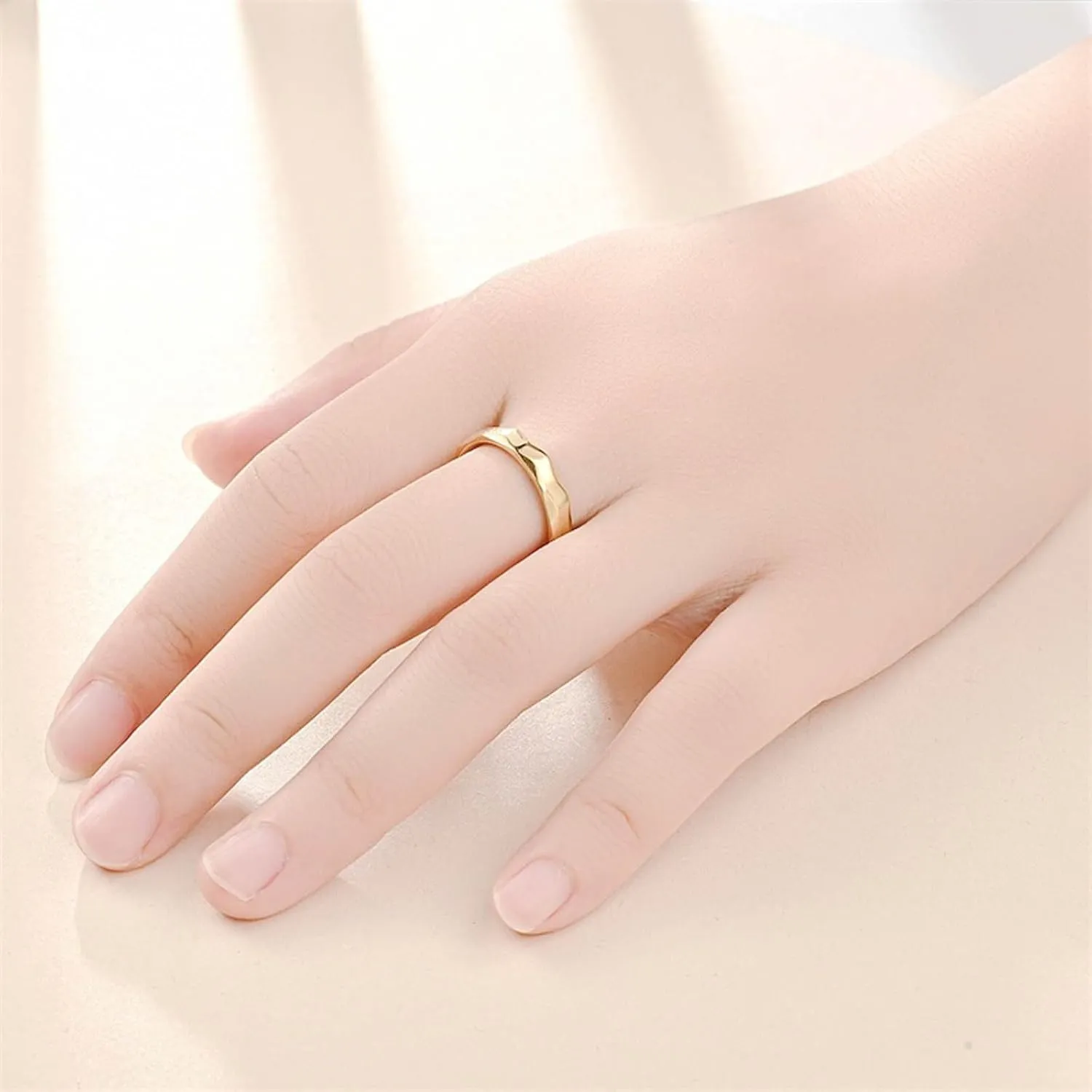TrendyTitanium Steel Wedding Band for Women,Stackable Thin Anniversary Promise Rings Stackable Ring for Engagement