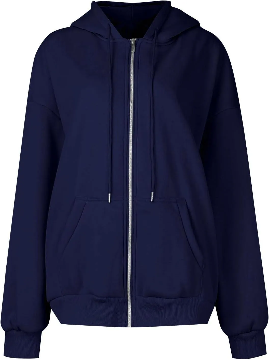 TWGONE Womens Zip Up Hoodies Long Sleeve Oversized Sweatshirts Y2K Jacket Pockets Fall Winter Outfits Fashion Clothes