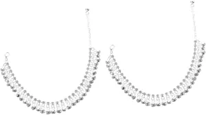 Unique Design Bell Anklets for Women 2 Pairs of Ankle Bracelets for Beach Party