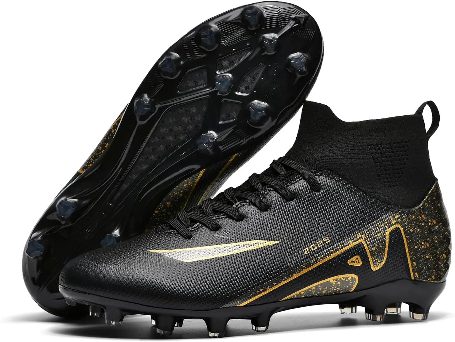 UYO Boys' Soccer Shoes Kids Firm Ground Soccer Cleats Girls Turf Shoes Outdoor Trainning Shoes High Top Youth Football Shoes