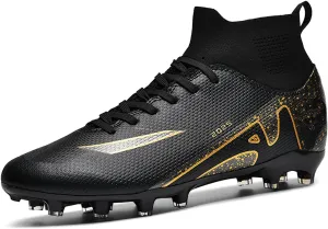 UYO Boys' Soccer Shoes Kids Firm Ground Soccer Cleats Girls Turf Shoes Outdoor Trainning Shoes High Top Youth Football Shoes