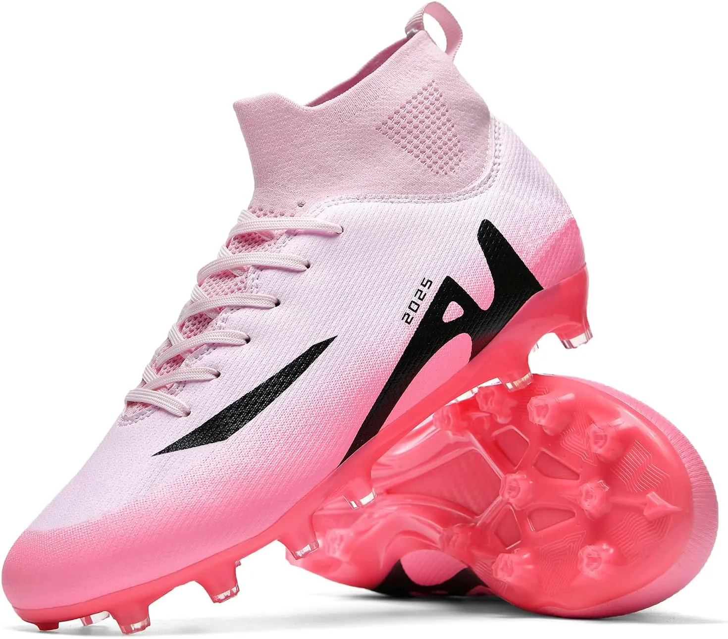 UYO Boys' Soccer Shoes Kids Firm Ground Soccer Cleats Girls Turf Shoes Outdoor Trainning Shoes High Top Youth Football Shoes