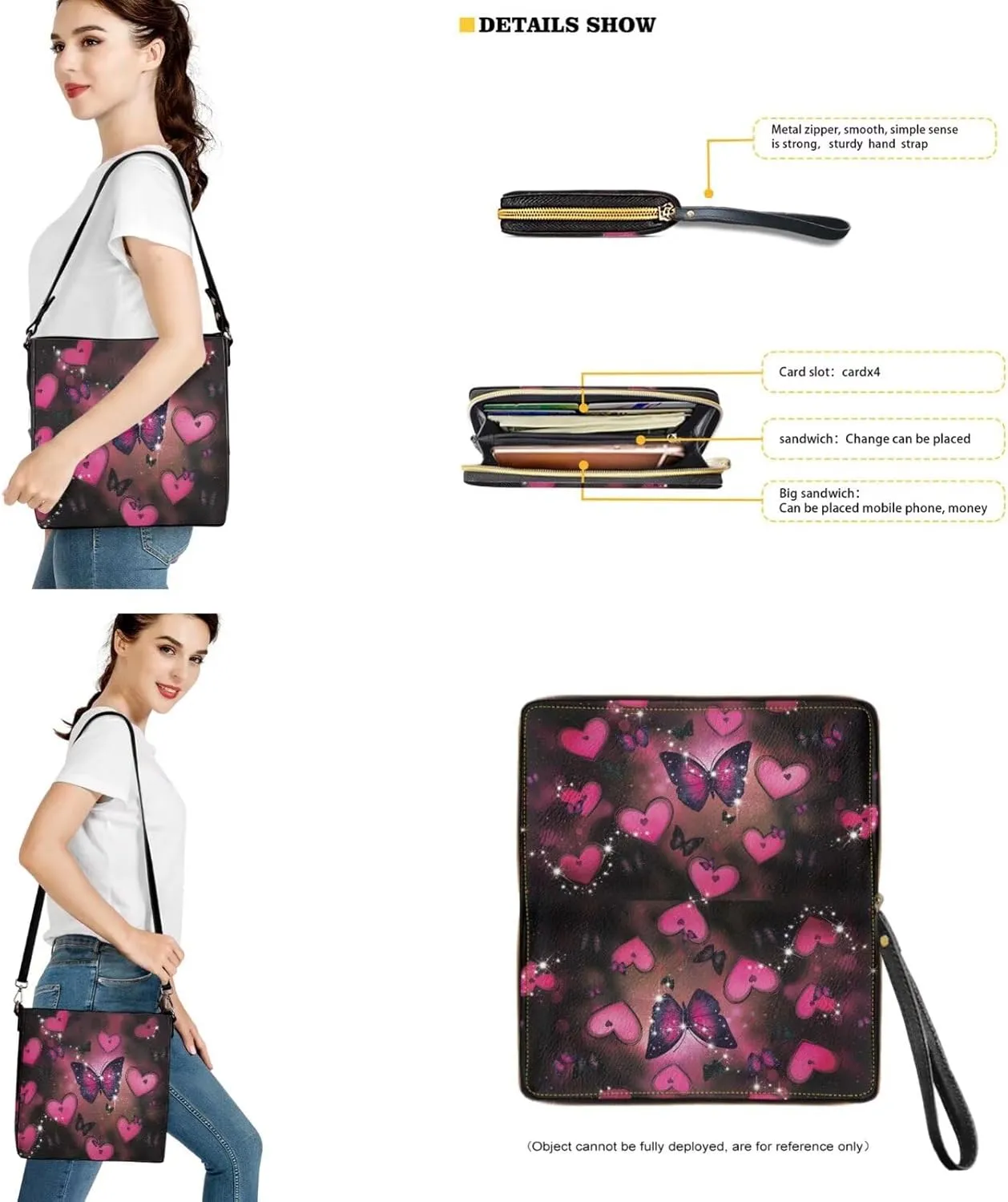 Valentine Bucket Crossbody Bags Set for Women Girls, Leather Bucket Tote Bag Satchel Purse Gift for Wife Girlfriend