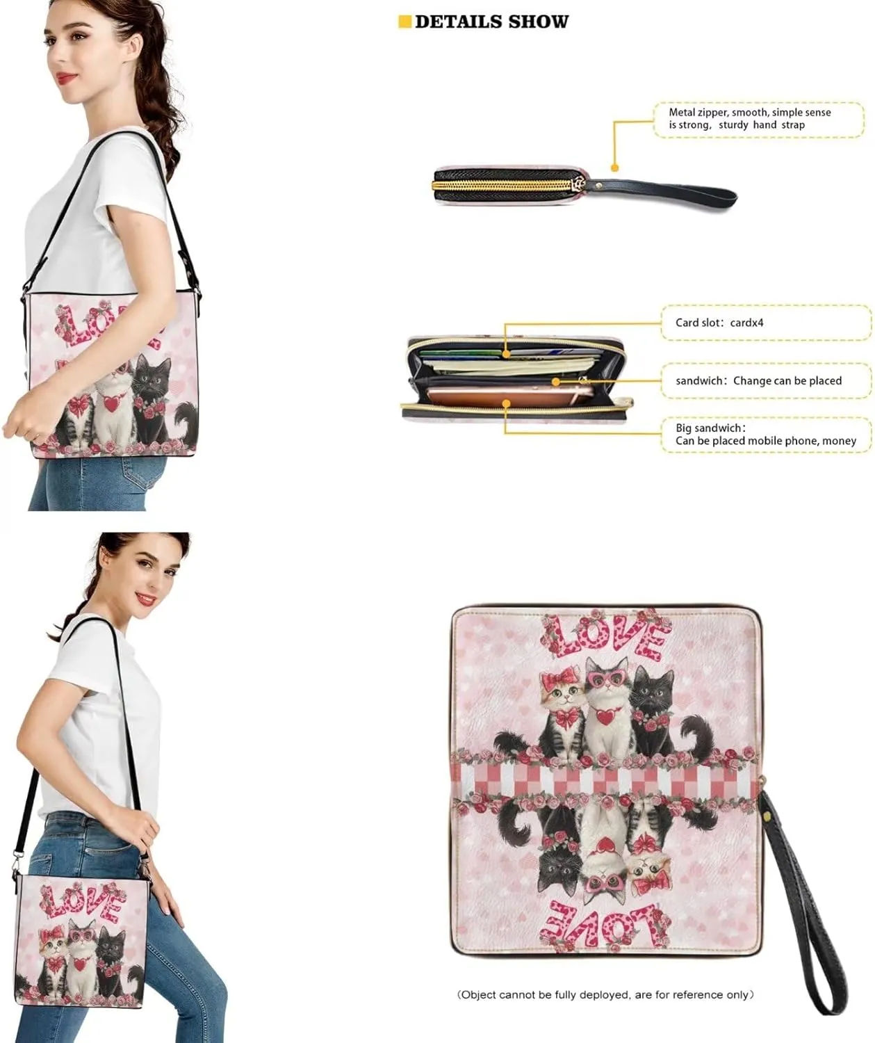 Valentine Bucket Crossbody Bags Set for Women Girls, Leather Bucket Tote Bag Satchel Purse Gift for Wife Girlfriend
