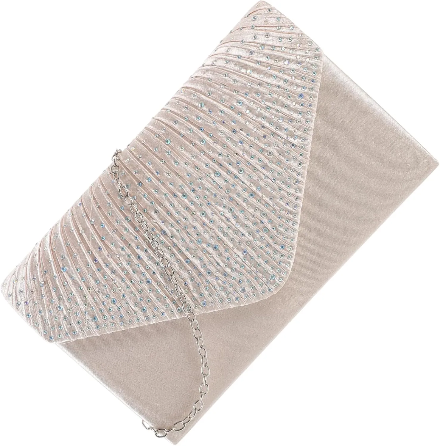VALICLUD Formal Evening Purses for Women Bridal Clutch Rhinestones Wedding Party Handbag Polyester Material Purse Pink