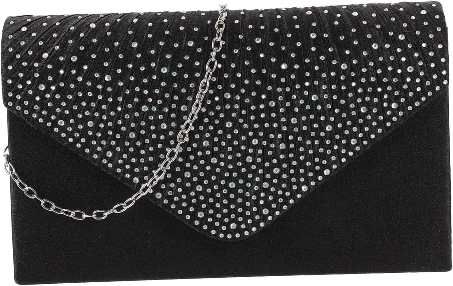 VALICLUD Wedding Day Essential Spacious Clutch Purses for Women Black Dress Evening Handbags