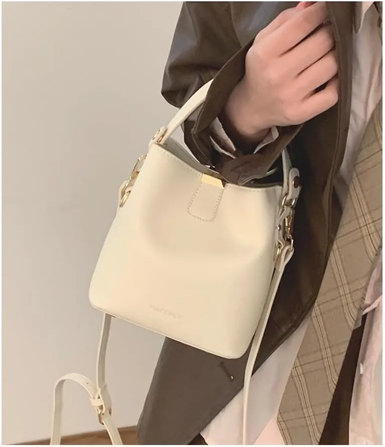 Vanilla Girl Aesthetic Small Bucket Bag for Women Small Satchel Bag Purses Crossbody Bag Handbag Mini Tote Bags