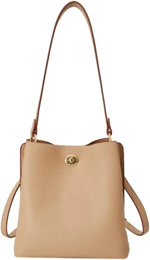 Vegan Leather Bucket Tote Bag for Women Fashion Ladies Top Handle Shoulder Satchel Bag with Adustable Strap