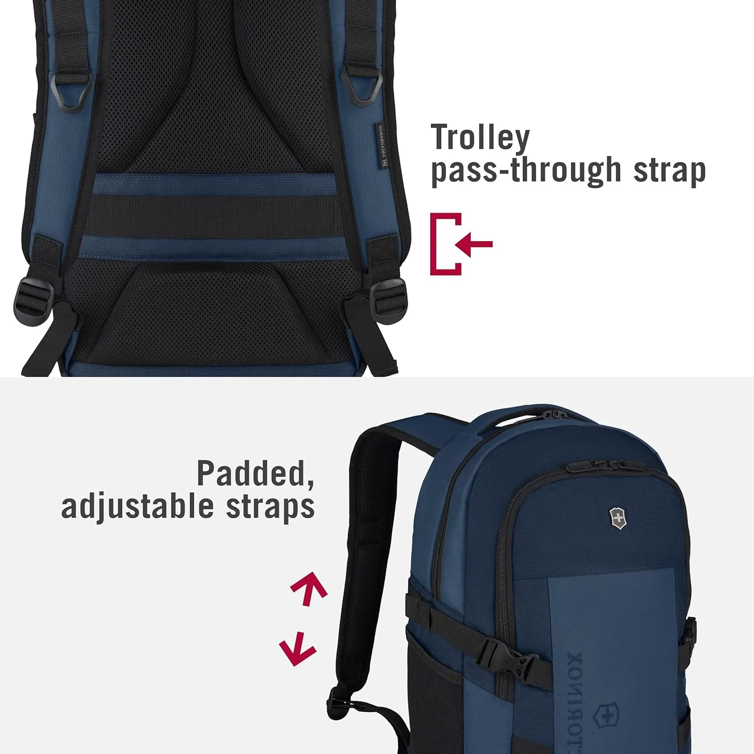 Victorinox VX Sport EVO Compact Backpack - Modern Backpack to Carry Travel Accessories - Includes Airflow Channels & Adjustable Straps - 20 Liters, Blue
