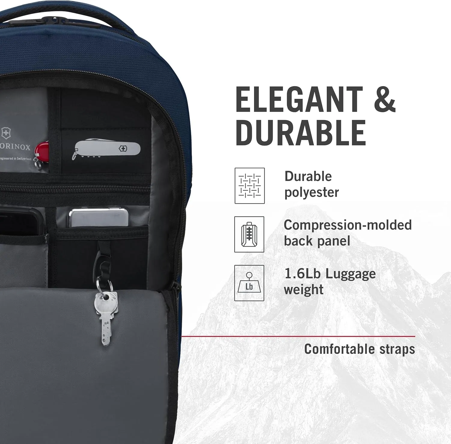 Victorinox VX Sport EVO Compact Backpack - Modern Backpack to Carry Travel Accessories - Includes Airflow Channels & Adjustable Straps - 20 Liters, Blue