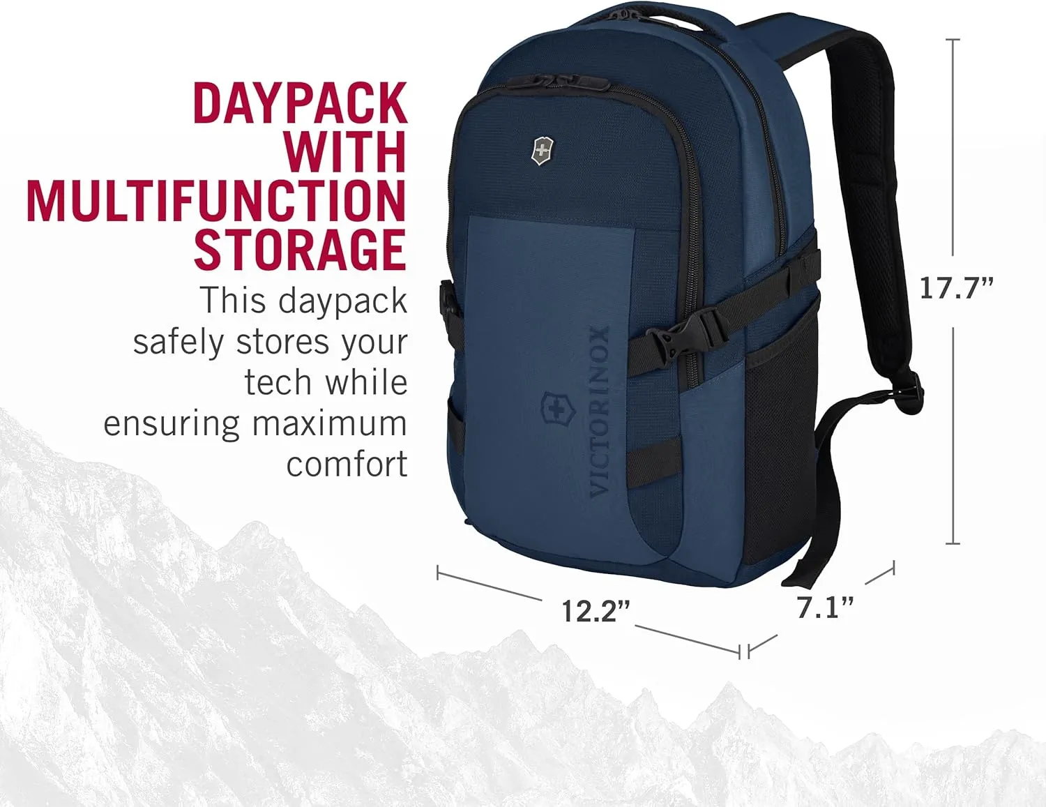 Victorinox VX Sport EVO Compact Backpack - Modern Backpack to Carry Travel Accessories - Includes Airflow Channels & Adjustable Straps - 20 Liters, Blue