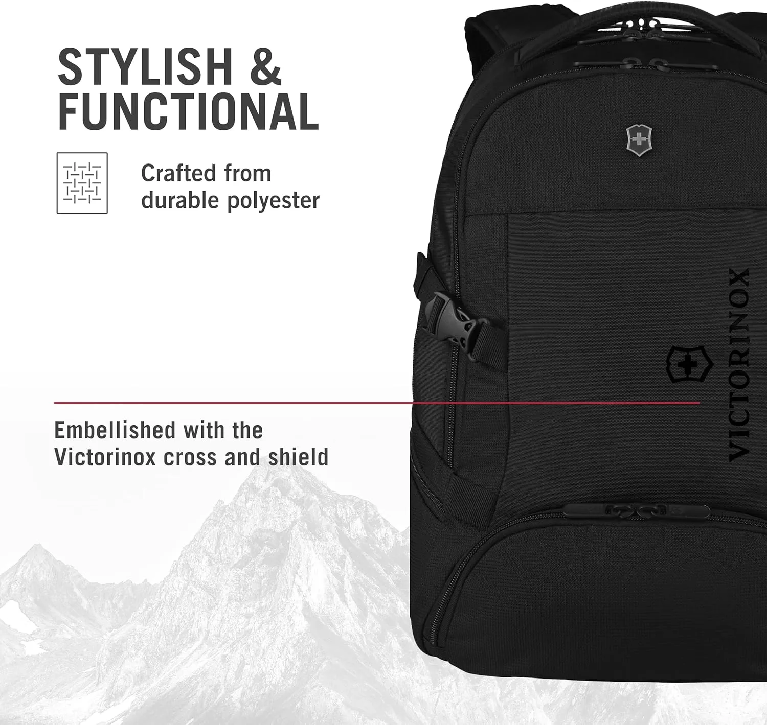 Victorinox VX Sport EVO Deluxe Backpack - Modern Backpack to Carry Travel Accessories - Includes Airflow Channels & Adjustable Straps - 28 Liters, Black