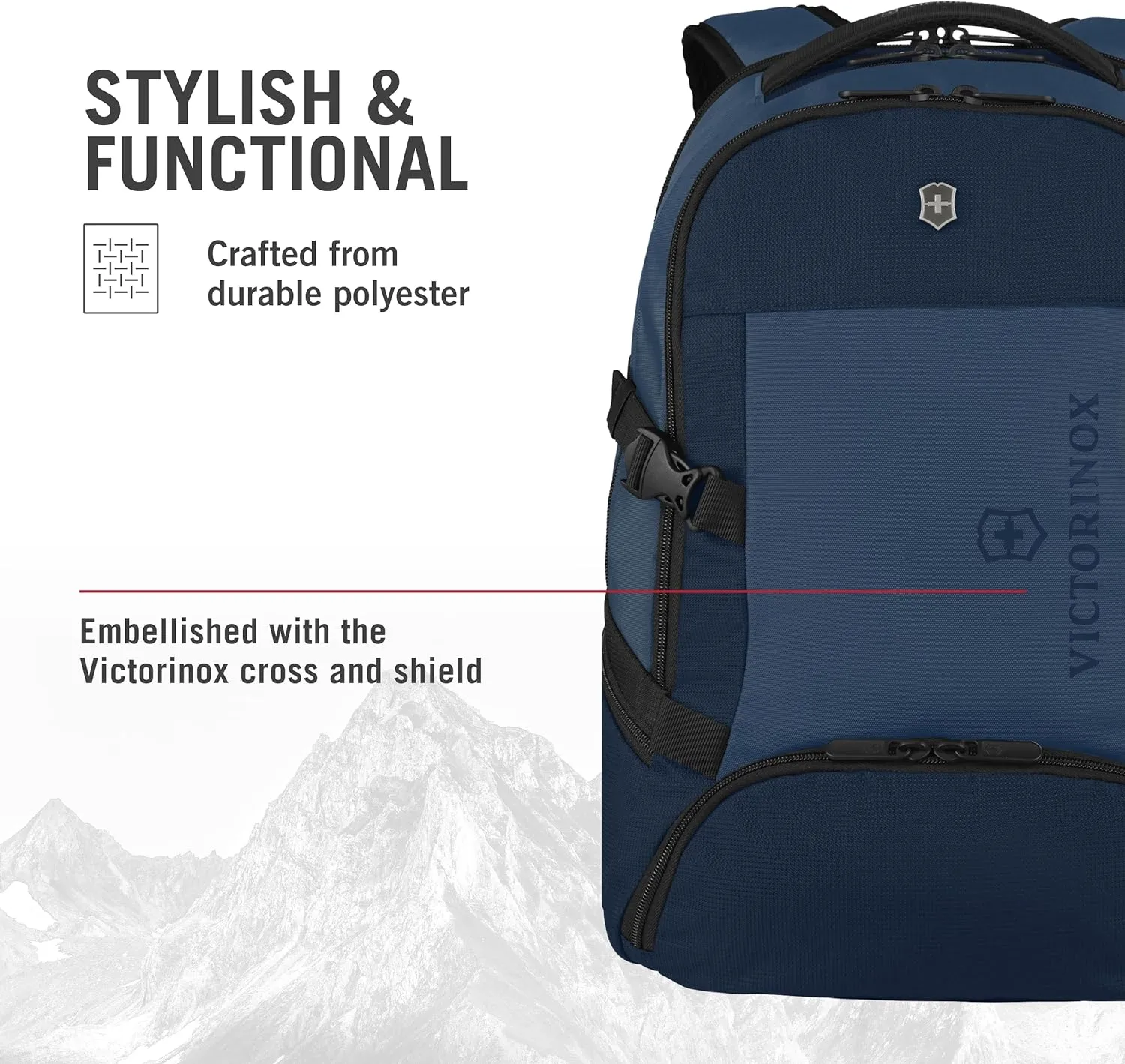 Victorinox VX Sport EVO Deluxe Backpack - Modern Backpack to Carry Travel Accessories - Includes Airflow Channels & Adjustable Straps - 28 Liters, Blue