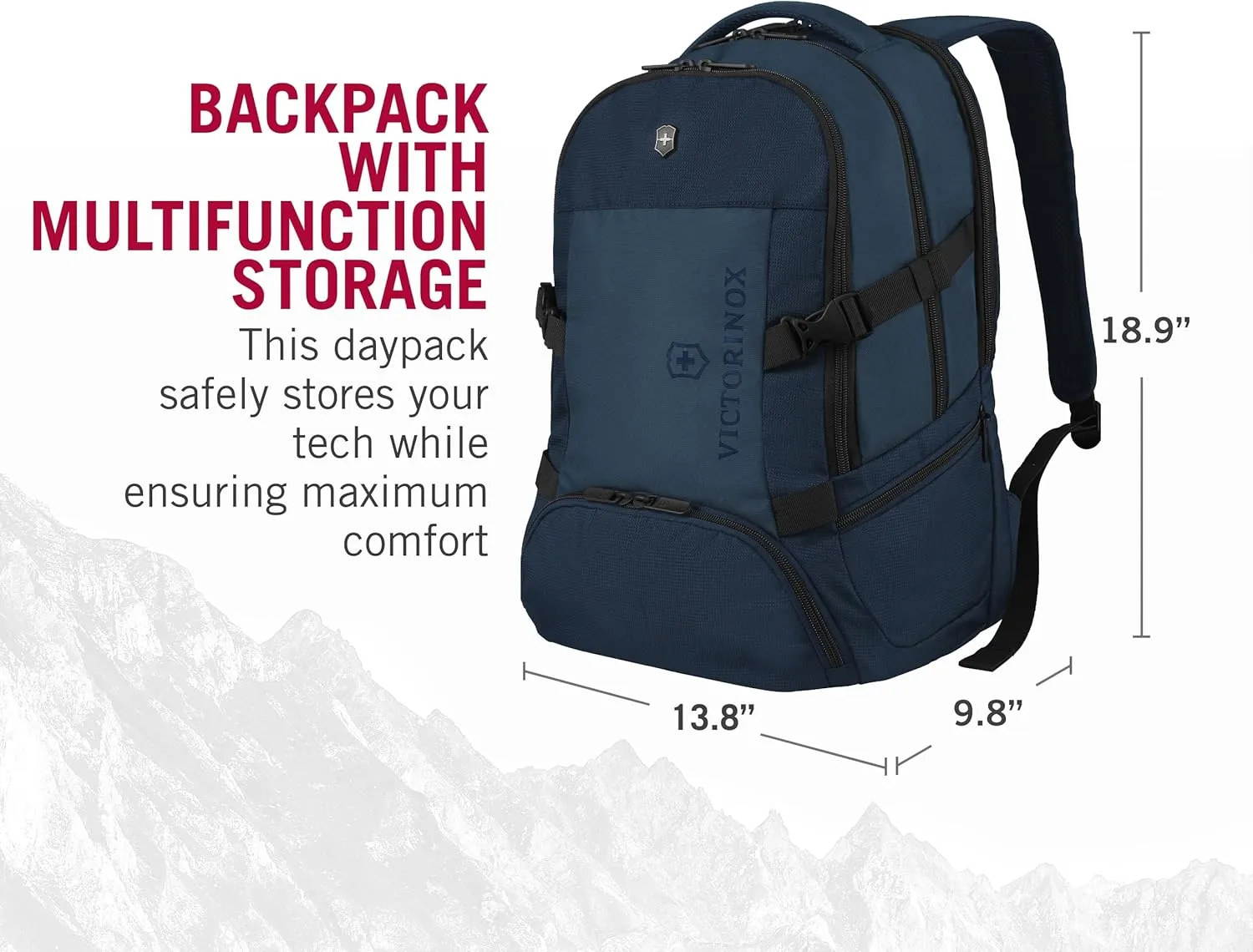 Victorinox VX Sport EVO Deluxe Backpack - Modern Backpack to Carry Travel Accessories - Includes Airflow Channels & Adjustable Straps - 28 Liters, Blue