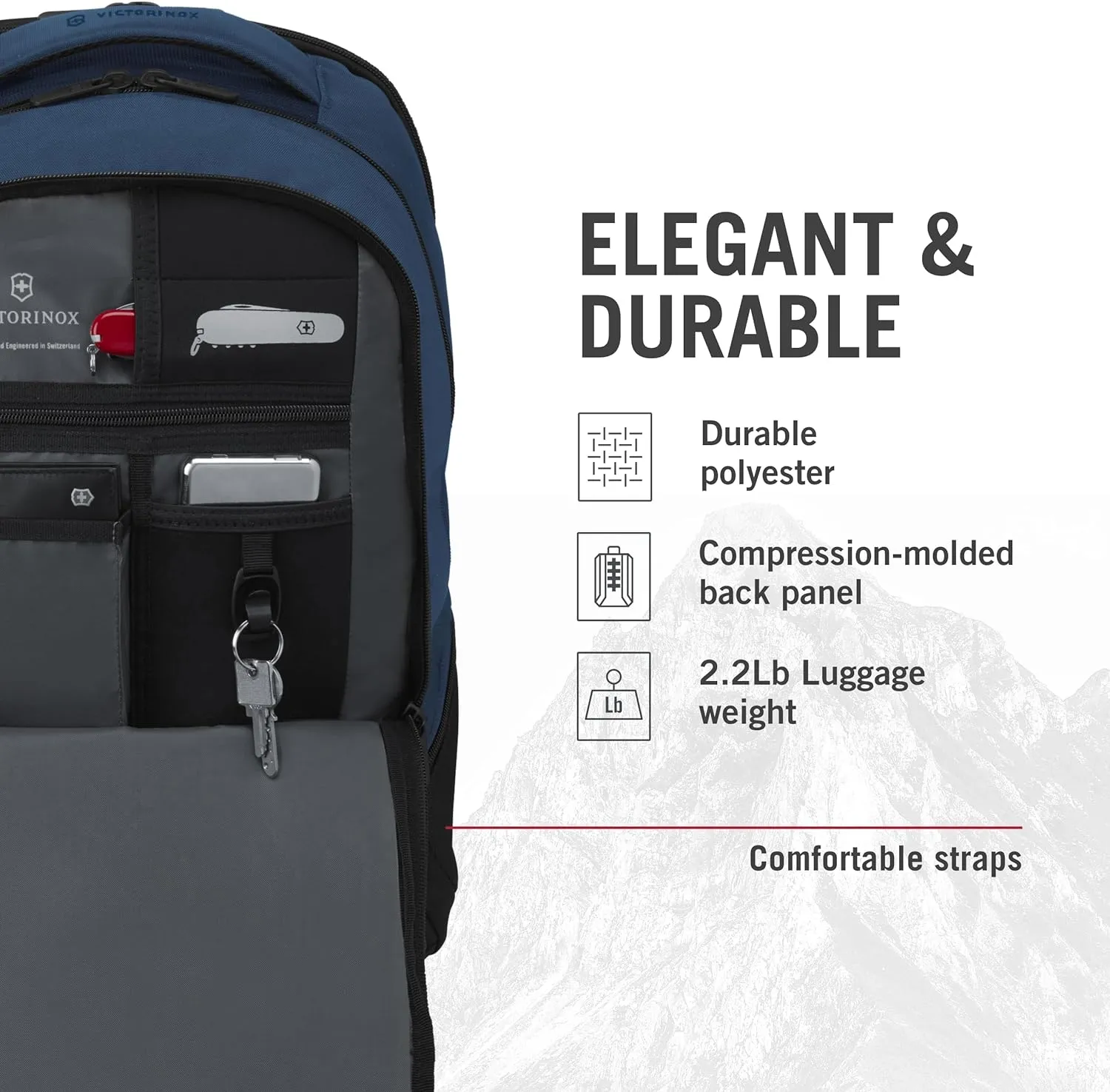 Victorinox VX Sport EVO Deluxe Backpack - Modern Backpack to Carry Travel Accessories - Includes Airflow Channels & Adjustable Straps - 28 Liters, Blue