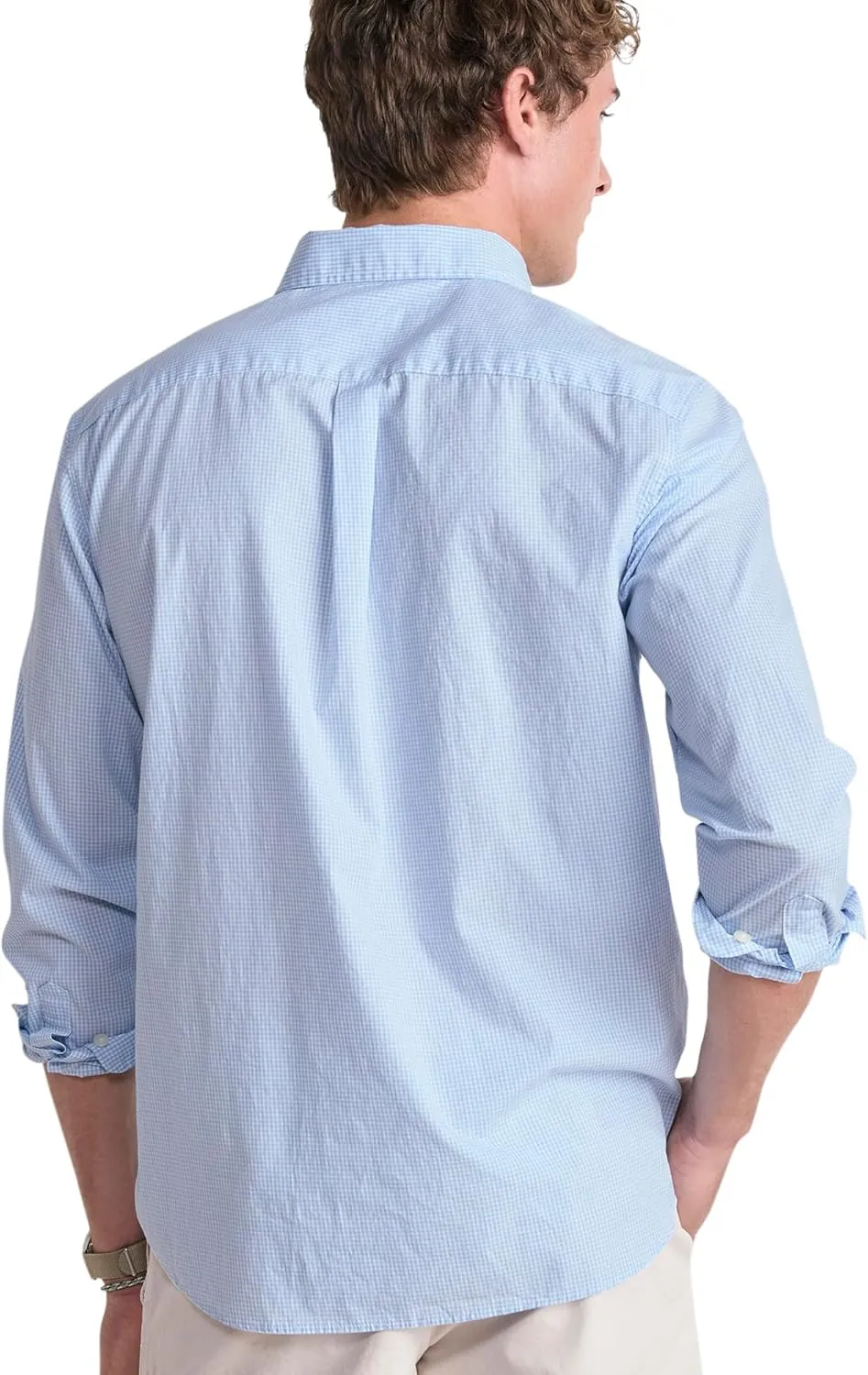 vineyard vines Men's Anegada Gingham Perfect Wash Poplin Shirt