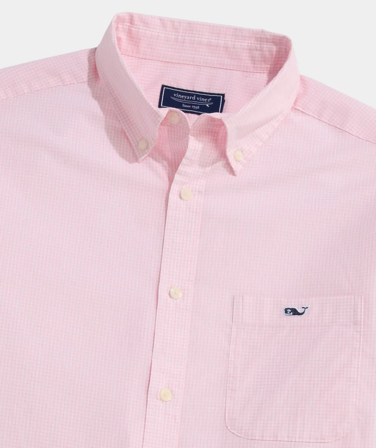 vineyard vines Men's Anegada Gingham Perfect Wash Poplin Shirt