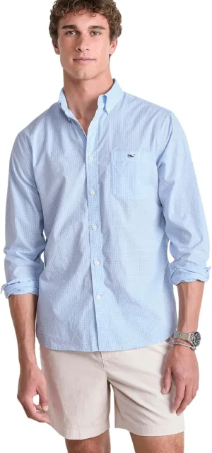vineyard vines Men's Anegada Gingham Perfect Wash Poplin Shirt