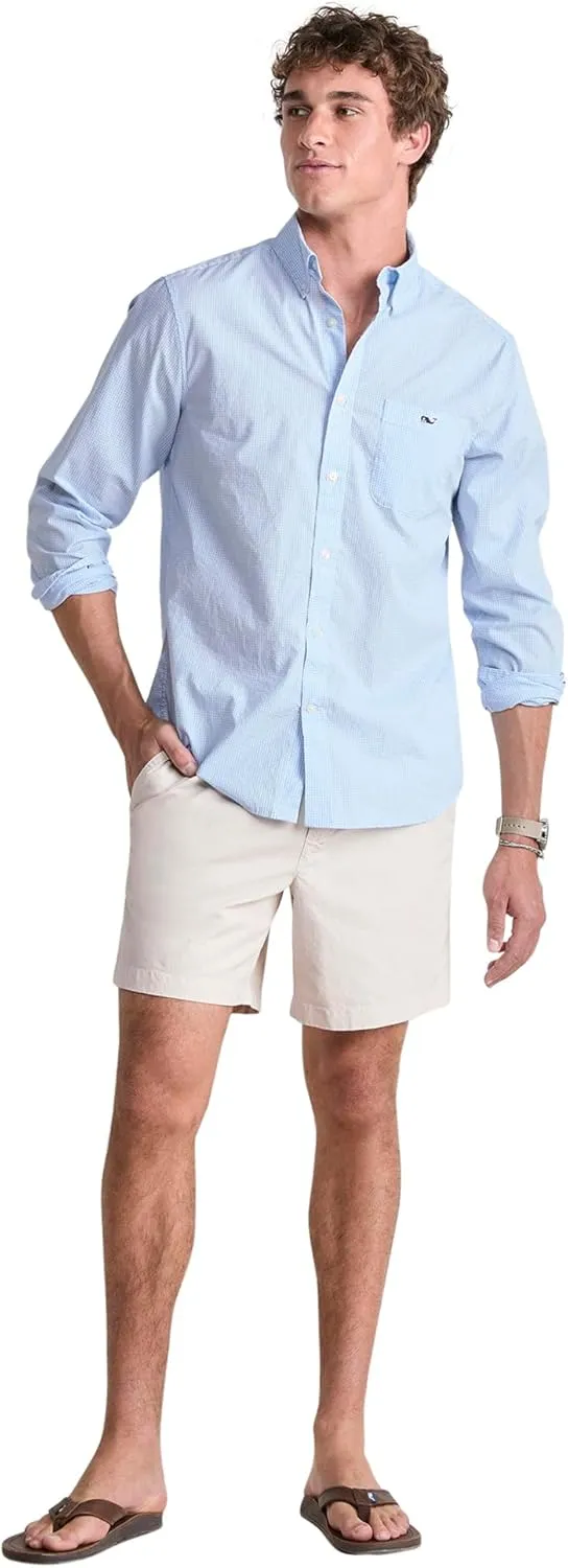 vineyard vines Men's Anegada Gingham Perfect Wash Poplin Shirt