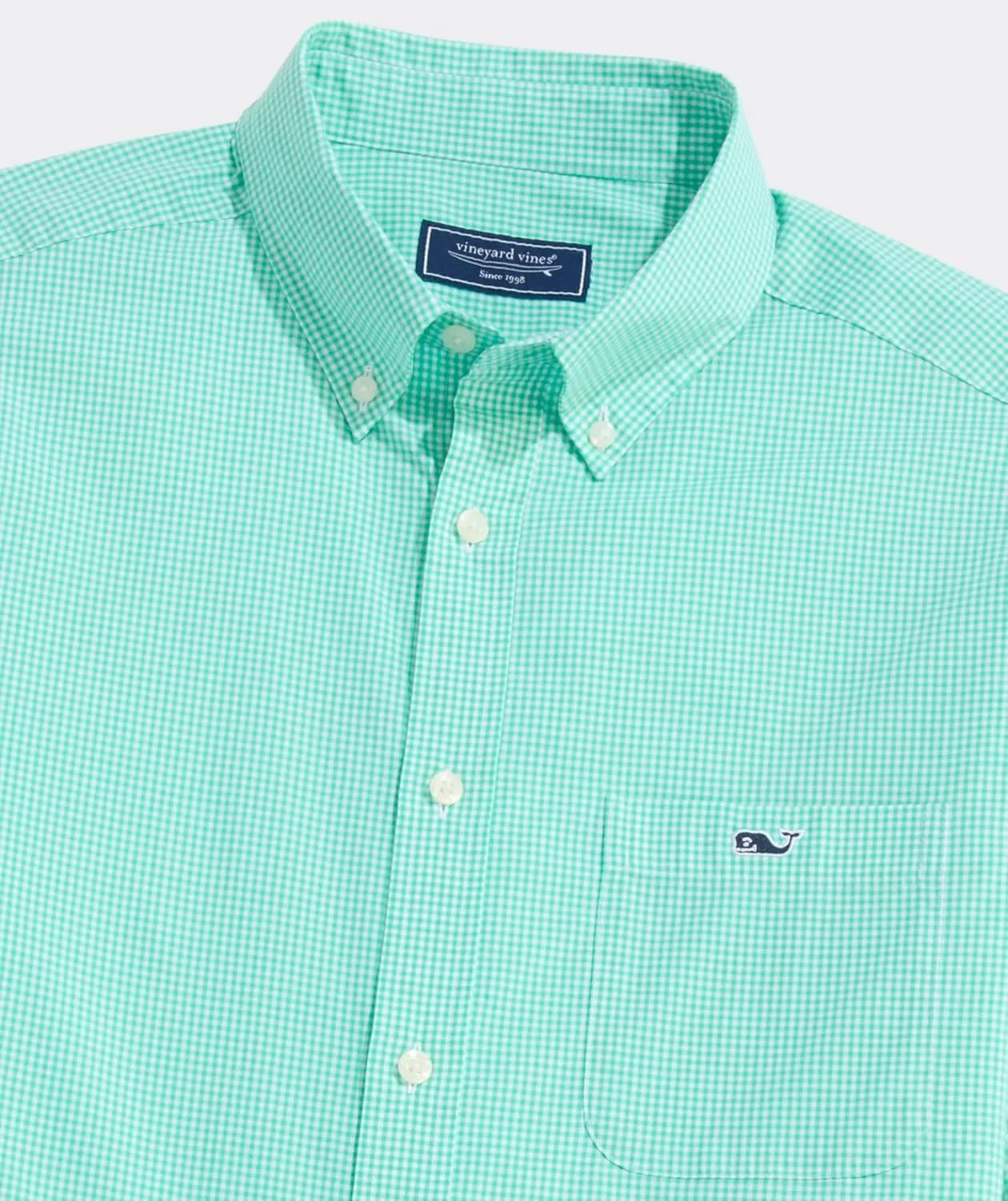 vineyard vines Men's Anegada Gingham Perfect Wash Poplin Shirt