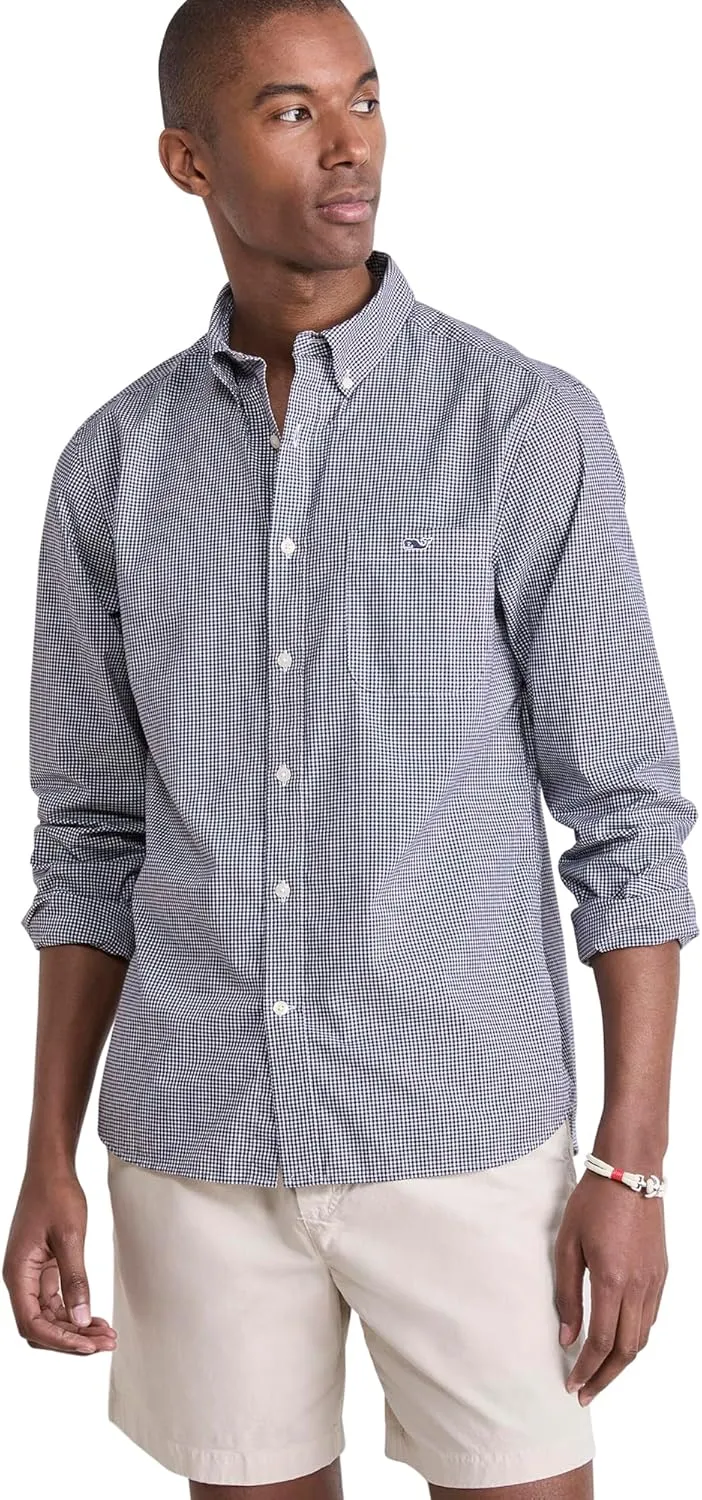vineyard vines Men's Anegada Gingham Perfect Wash Poplin Shirt