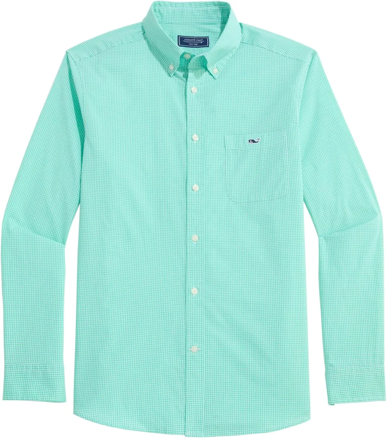 vineyard vines Men's Anegada Gingham Perfect Wash Poplin Shirt