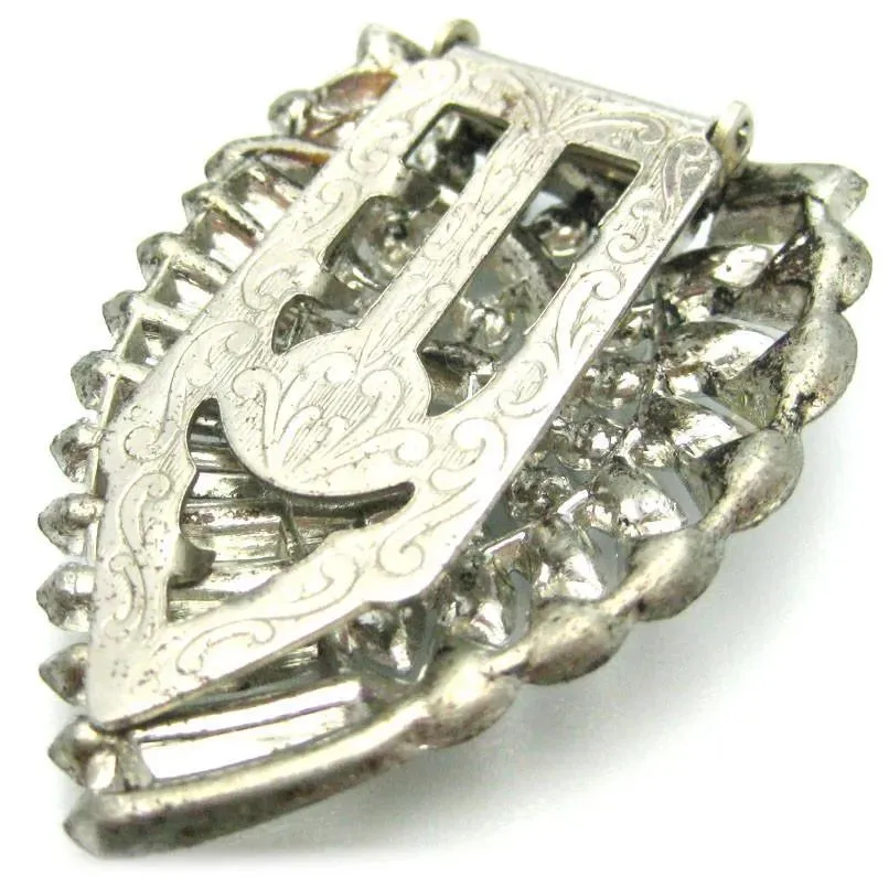 Vintage 1940s Diamante Dress Clip Brooch