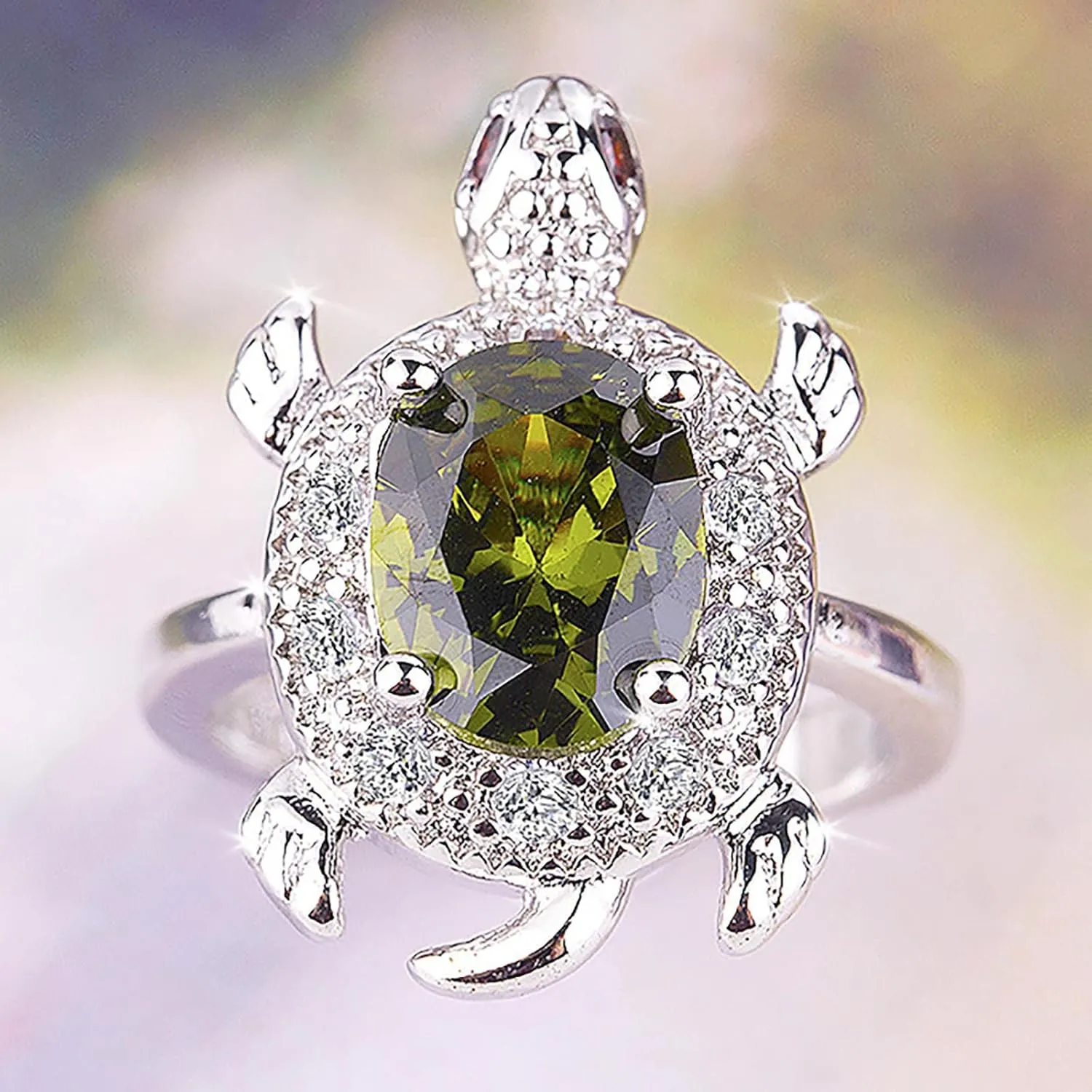Vintage 925 Sterling Silver Women Ring Shiny Oval Zircon Engagement Wedding Anniversary Cocktail Stacking Finger