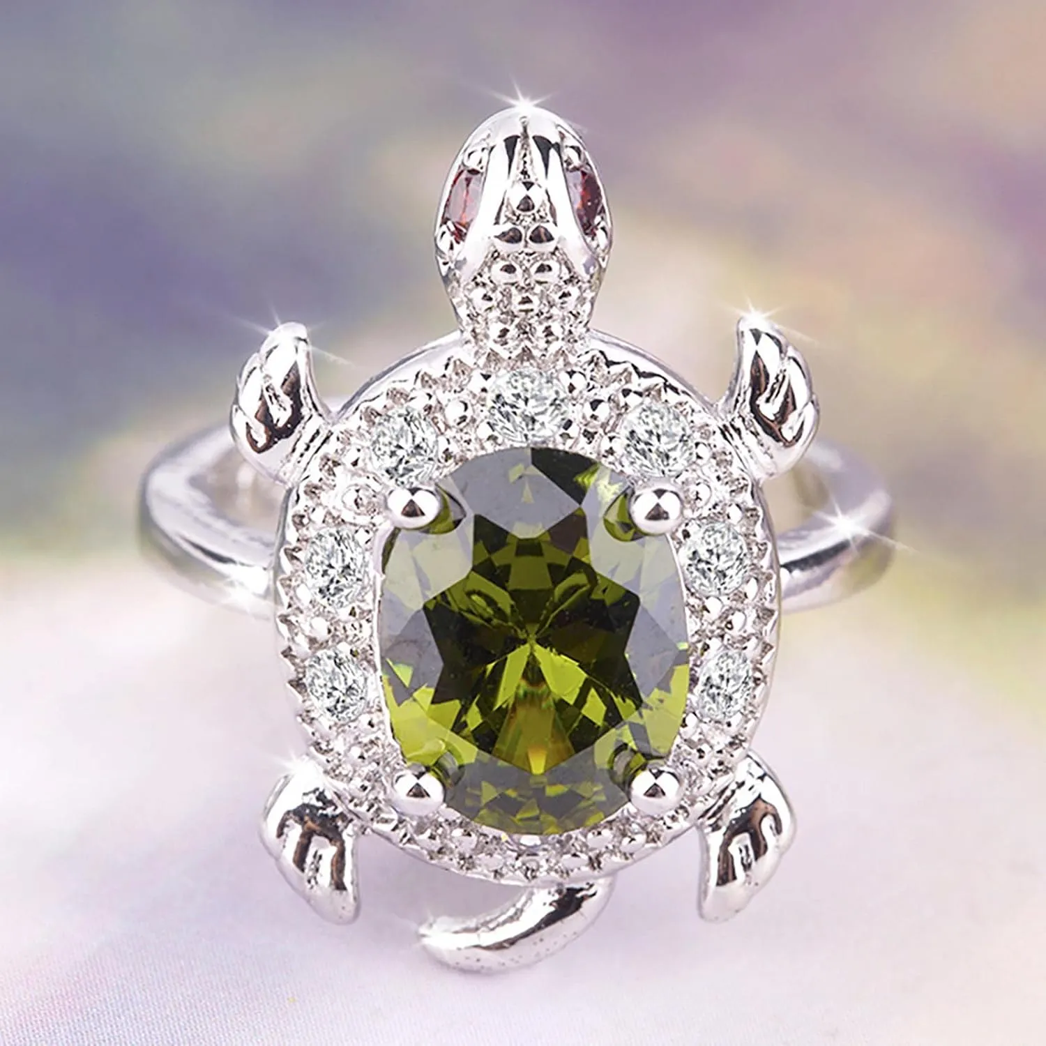 Vintage 925 Sterling Silver Women Ring Shiny Oval Zircon Engagement Wedding Anniversary Cocktail Stacking Finger