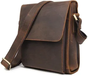 Vintage Leather Mens messenger bag, tablet computer bag, briefcase, travel handbag