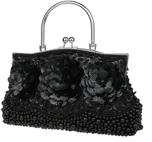 Vintage Sequin Beaded Handbags for Women Wedding Party Bridal Clutches Evening Bag Fashion Chain Crossbody Shoulder Bag