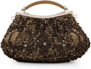 Vintage Sequin Beaded Handbags for Women Wedding Party Bridal Clutches Evening Bag Fashion Chain Crossbody Shoulder Bag