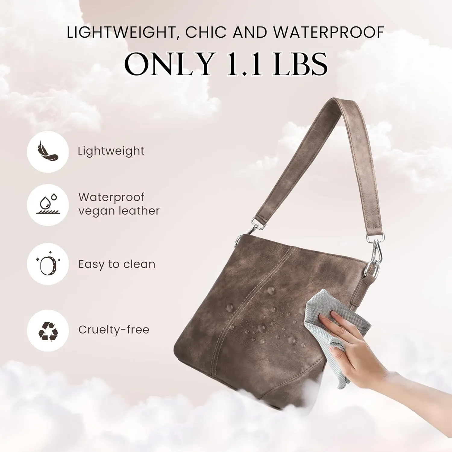 VONAL Hobo Crossbody Bags for Women, Vegan Leather Purses Shoulder Handbags for women PU leather Tote Bags Everyday Purse