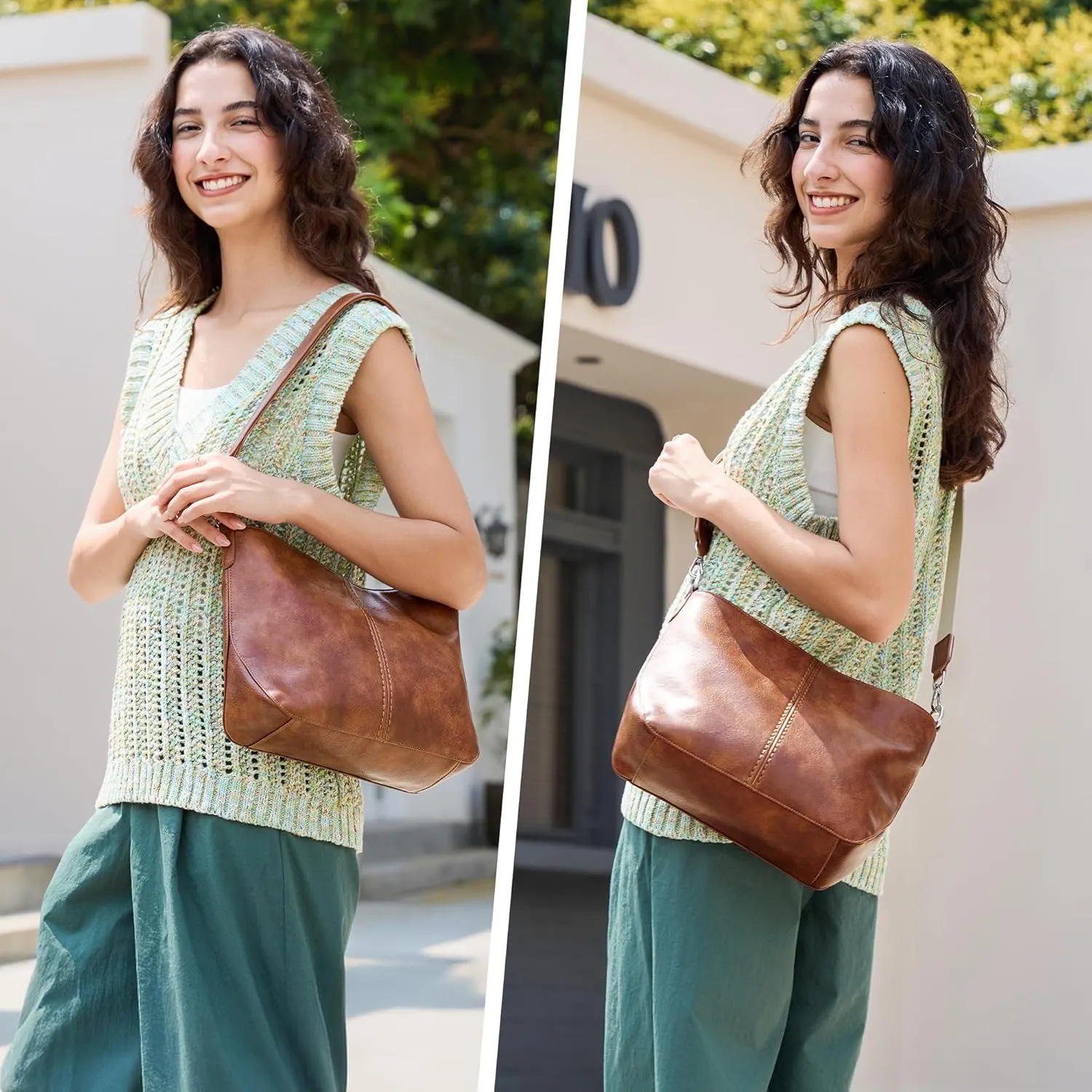 VONAL Hobo Crossbody Bags for Women, Vegan Leather Purses Shoulder Handbags for women PU leather Tote Bags Everyday Purse
